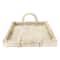 Whitewashed Decorative Rattan Tray Set with Handles